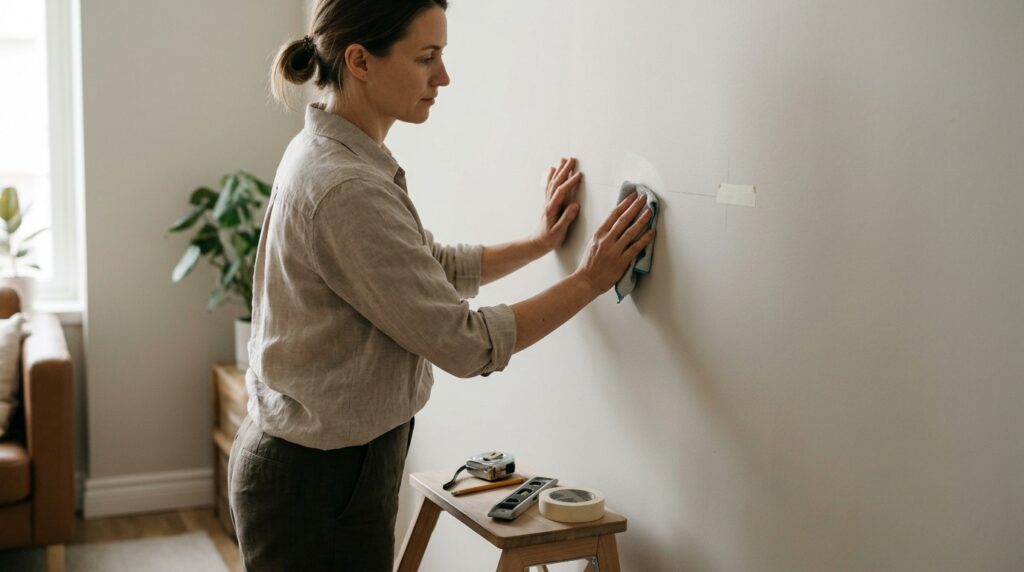 Preparación de una pared antes de colocar decoración adhesiva